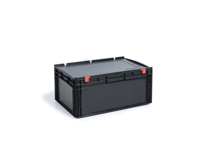 ESD Euro přepravka s víkem 600 x 400 x 285 mm