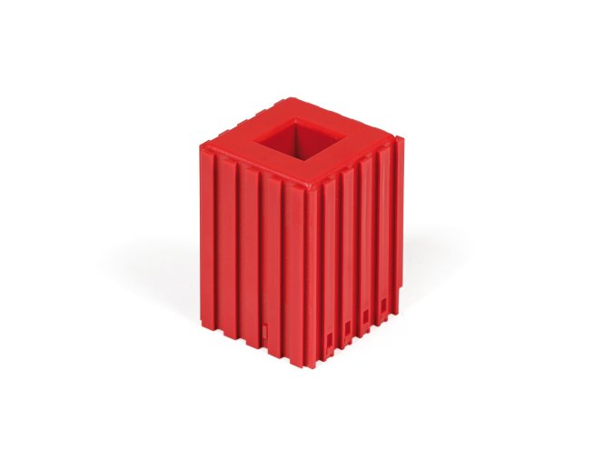 Plastový box na soustružnické nože s profilem držáku 20x20, modul 5x5, 1 dutina, červená
