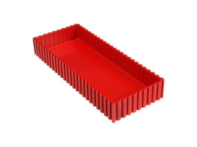Plastová krabička na nářadí 35-100x250 mm, červená