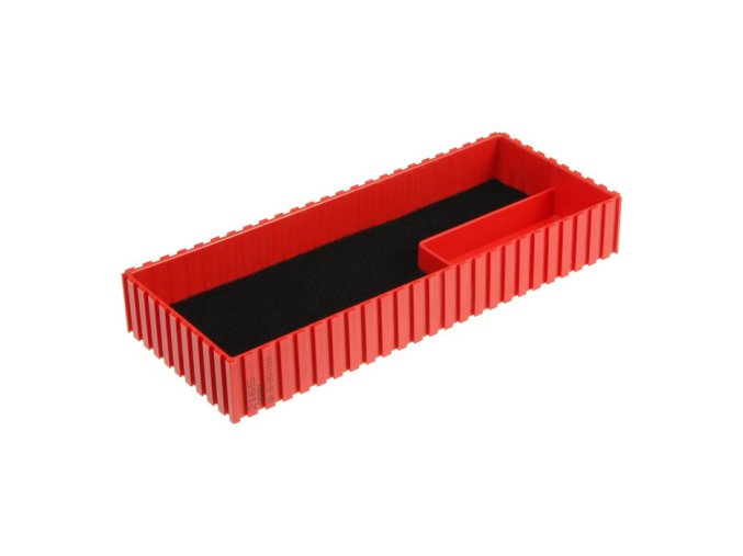 Plastová krabička na mikrometr 35-250x100 mm, červená