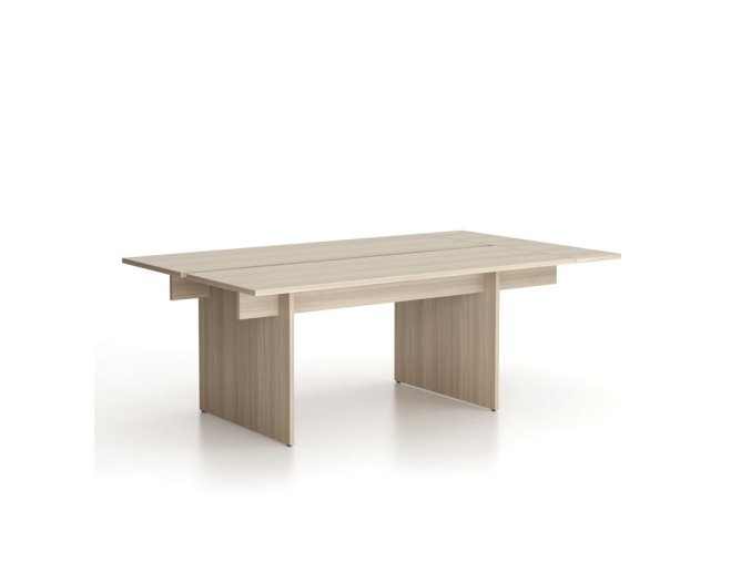Stůl jednací SOLID + 1x přísed, 2100 x 1250 x 743 mm, dub přírodní
