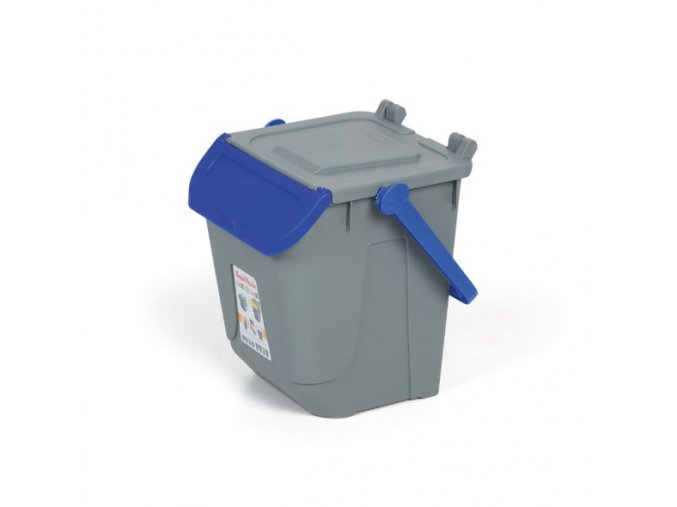 Plastový odpadkový koš na třídění odpadu ECOLOGY, šedá/modrá