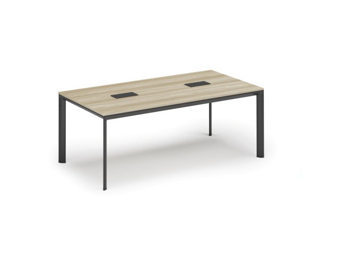 jednaci stul primo invitation 200x100 cm dub prirodni 2x stolni zasuvka typ ii cerna 36703