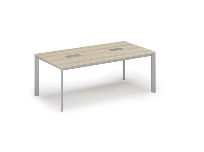 jednaci stul primo invitation 200x100 cm dub prirodni 2x stolni zasuvka typ iii stribrna 36699