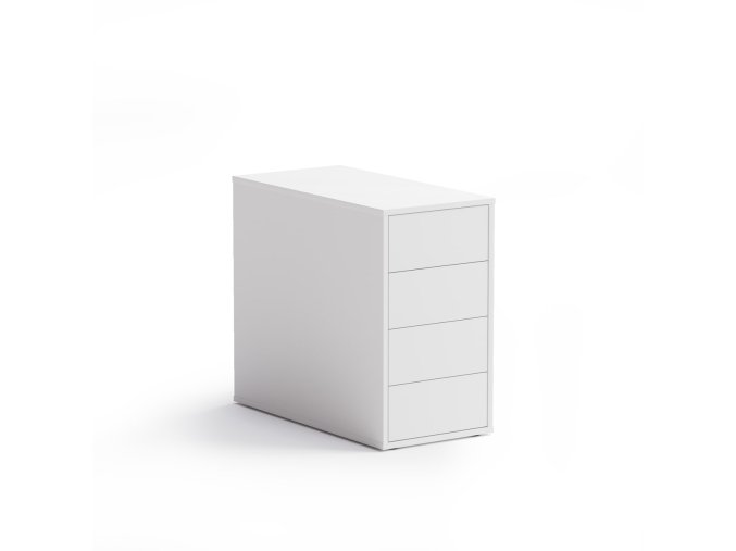 Kancelářský přístavný kontejner BLOCK White, 4 zásuvky, bílá