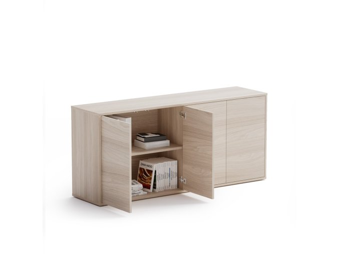 skrinka nizka s dvirky block wood 34336