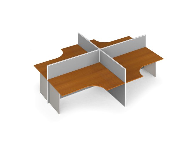 rohovy kancelarsky stul primo s paravanem otevreny nastenka 4 mista seda tresen 121442