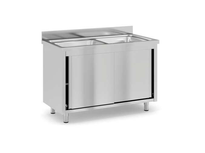 nerezovy myci stul 2 drezy 1200 x 600 x 850 mm 48569