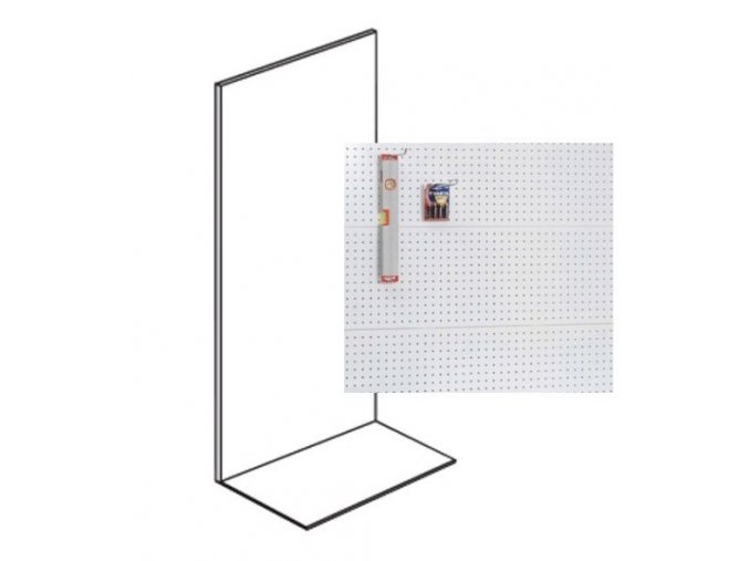 Prodejní regál jednostranný, perfo stěny, 1600 x 1000 x 450 mm, základní, bílá