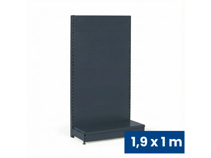 prodejni regal jednostranny plne steny 1900 x 1000 x 450 mm zakladni antracit 140833