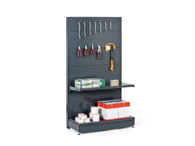 prodejni regal jednostranny perfo steny 2200 x 1000 x 450 mm pridavny antracit 55232