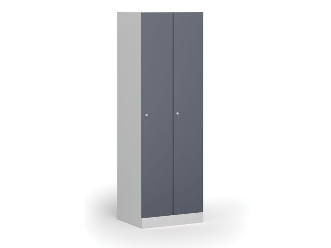 kovova satni skrinka 2 oddily 1850 x 600 x 500 mm demont cylindricky zamek tmave sede dvere 111324