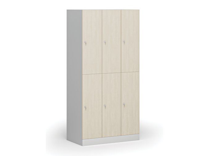 satni skrinka s uloznymi boxy 6 boxu 1850 x 900 x 500 mm cylindricky zamek laminovane dvere briza 111022