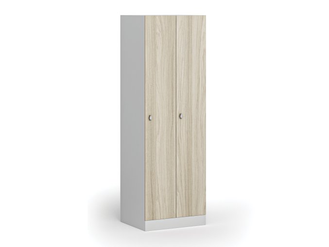 kovova satni skrinka 2 oddily 1850 x 600 x 500 mm demont otocny zamek laminovane dvere dub prirodni 111065