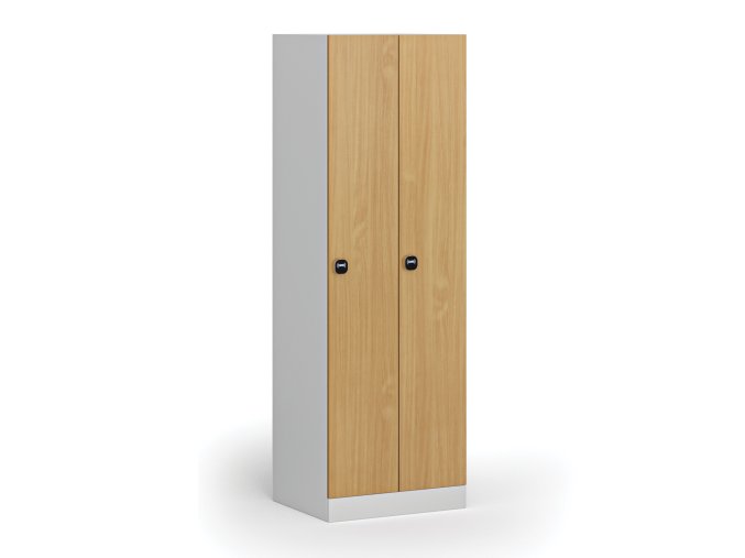 kovova satni skrinka 2 oddily 1850 x 600 x 500 mm demont rfid zamek laminovane dvere buk 111079