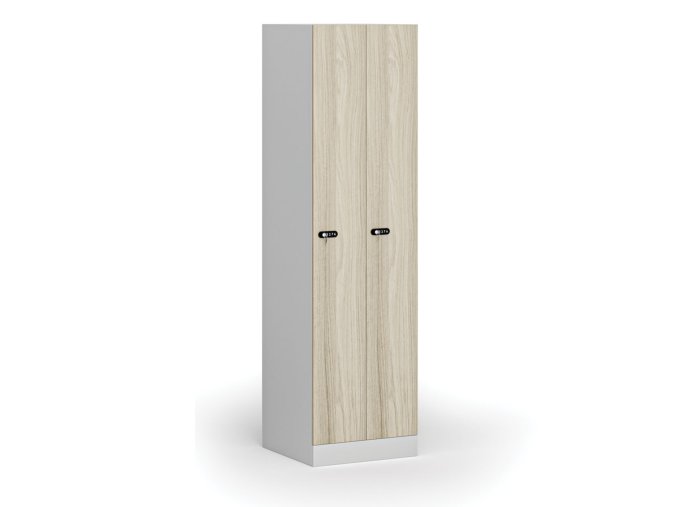 zuzena kovova satni skrinka 2 oddily 1850 x 500 x 500 mm mechanicky kodovy zamek laminovane dvere dub prirodni 111054