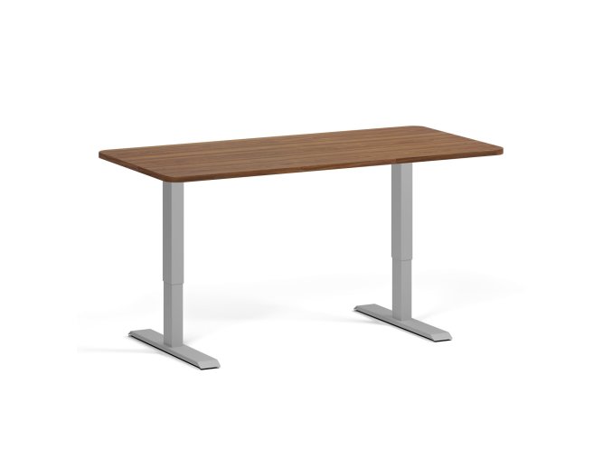 polohovaci stul se zaoblenymi rohy 160x80 cm 2 motory seda podnoz orech 98767