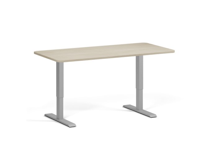 polohovaci stul se zaoblenymi rohy 160x80 cm 2 motory seda podnoz dub prirodni 98770