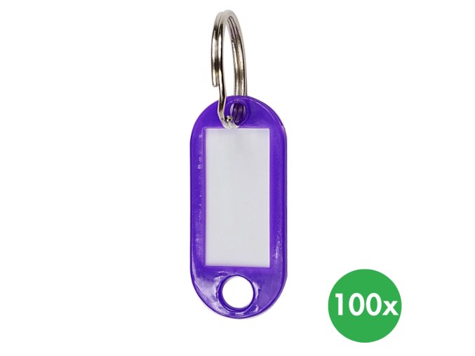 Klíčové závěsy, 100 ks, fialové