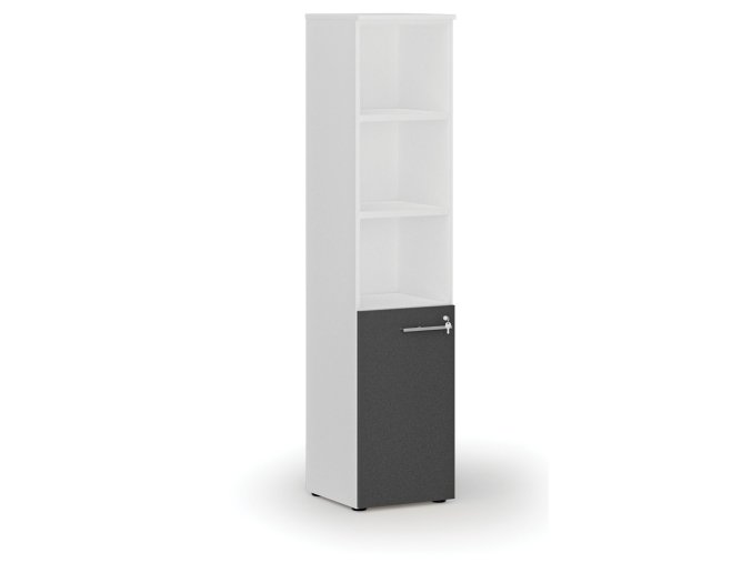 kombinovana kancelarska skrin primo white dvere na 2 patra 400 x 420 x 1781 mm bila grafit 71125