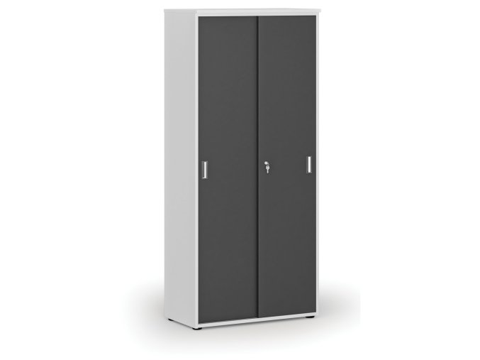 skrin se zasouvacimi dvermi primo white 800 x 420 x 1781 mm bila grafit 72039