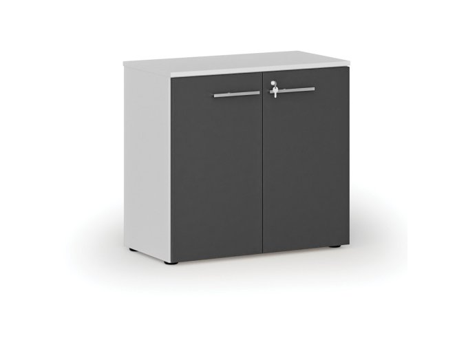 kancelarska skrin s dvermi primo white 800 x 420 x 740 mm bila grafit 72522
