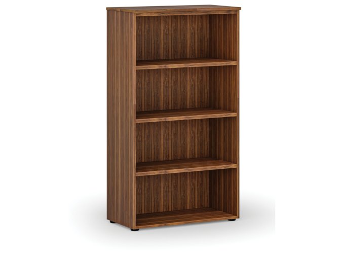 Kancelářský regál PRIMO WOOD, 800 x 420 x 1434 mm, ořech