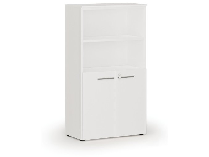 kombinovana kancelarska skrin primo white dvere na 2 patra 800 x 420 x 1434 mm bila 81047