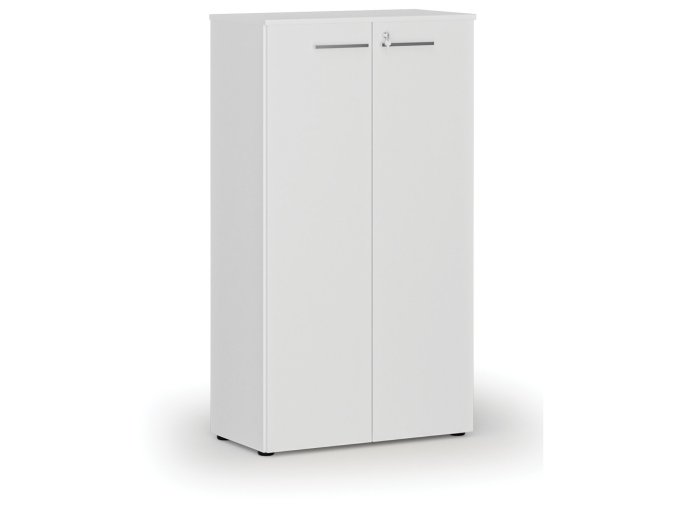 Kancelářská skříň s dveřmi PRIMO WHITE, 800 x 420 x 1434 mm, bílá