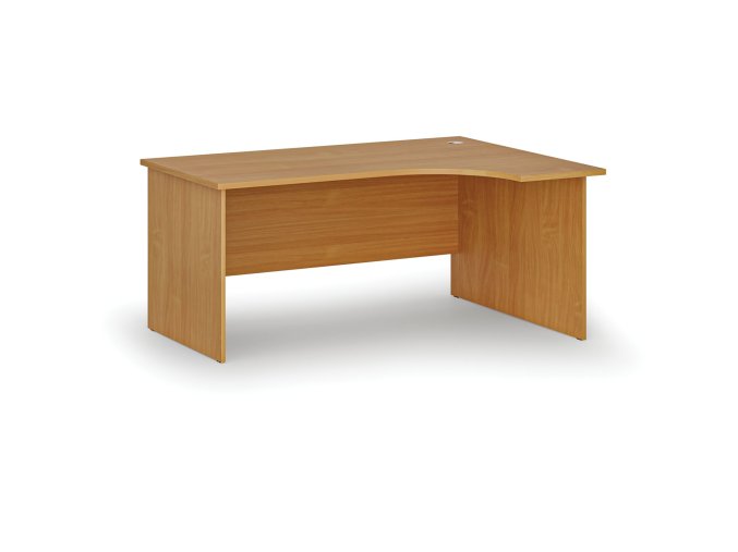 Rohový kancelářský psací stůl PRIMO WOOD, 160x120 cm, pravý, buk