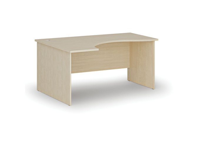 Ergonomický kancelářský psací stůl PRIMO WOOD, 160x120 cm, levý, bříza