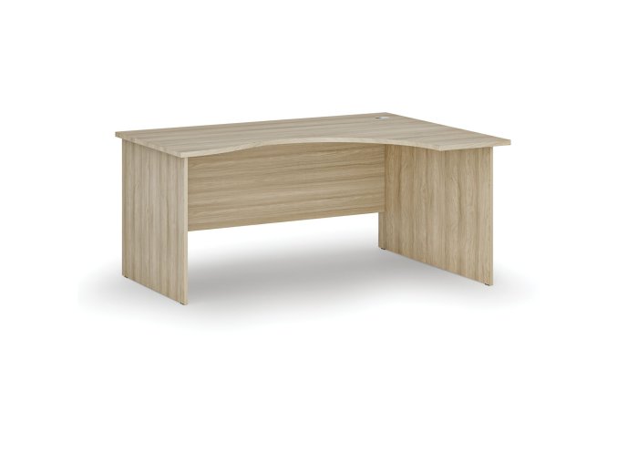Ergonomický kancelářský psací stůl PRIMO WOOD, 160x120 cm, pravý, dub přírodní