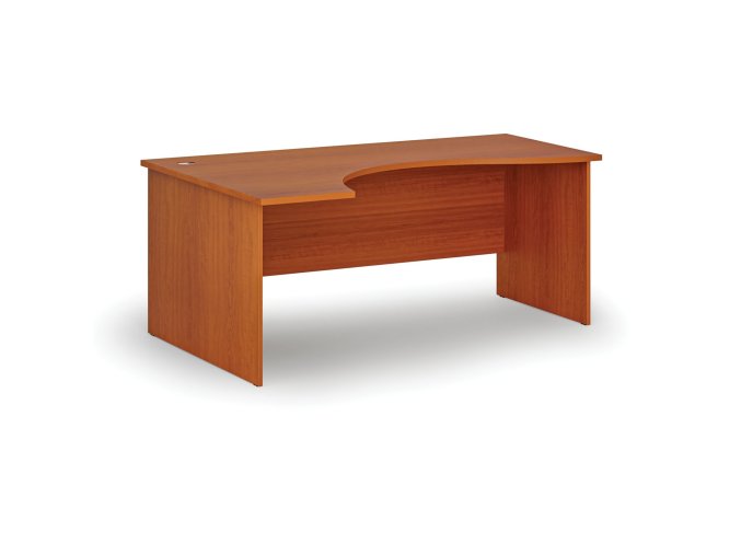 Ergonomický kancelářský psací stůl PRIMO WOOD, 180x120 cm, levý, třešeň