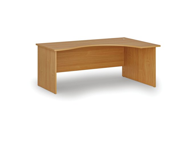 Ergonomický kancelářský psací stůl PRIMO WOOD, 180x120 cm, pravý, buk