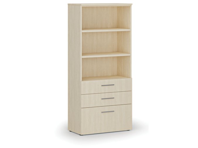 kancelarska skrin s kombinovanymi zasuvkami primo wood 800 x 420 x 1781 mm briza 108518