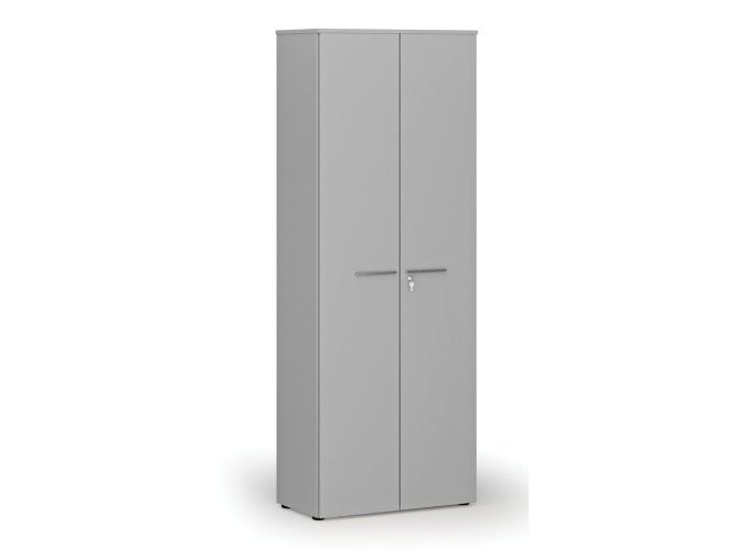 Kancelářská skříň s dveřmi PRIMO GRAY, 2128 x 800 x 420 mm, šedá
