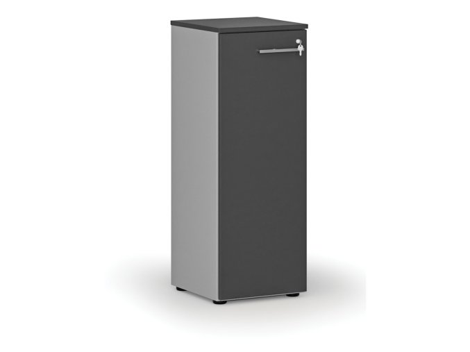 nizka kancelarska skrin s dvermi primo gray 400 x 420 x 1087 mm seda grafit 74416