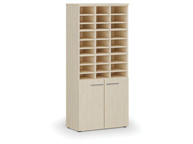 tridici regal s dvermi primo wood 800 x 420 x 1781 mm 27 prihradek briza 113408