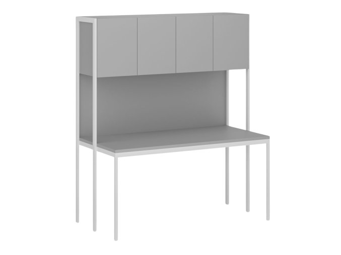 Sestava HOME OFFICE, bílá/šedá