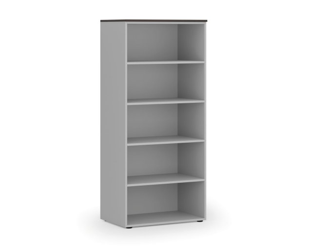 Kancelářský regál PRIMO GRAY, 800 x 500 x 1781 mm, šedá/wenge