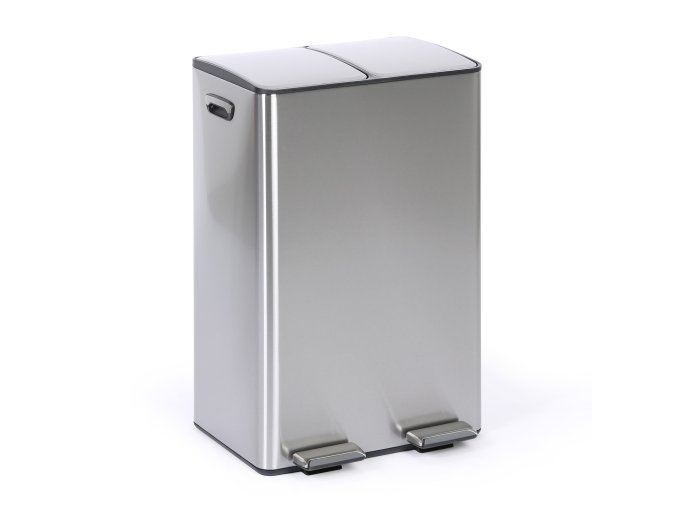 Koš na tříděný odpad, 2x 30 l, nerez, nášlapný