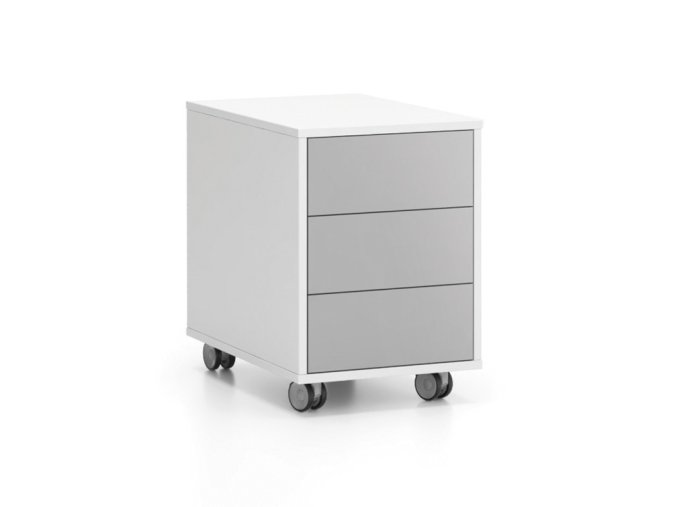 kancelarsky pojizdny kontejner layers 3 zasuvky 400 x 600 x 575 mm bila seda 86338