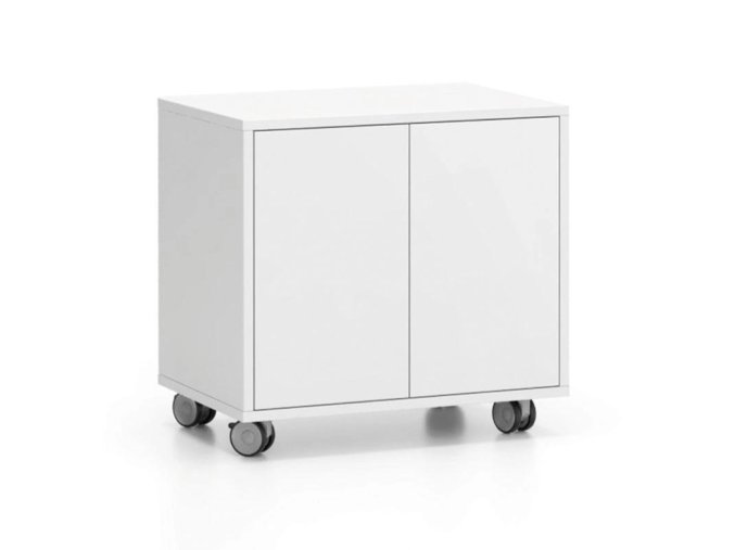 pojizdna skrinka na koleckach s dvermi layers kratka 600 x 400 x 575 mm bila 105217