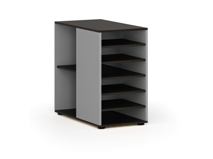 pristavna policova skrinka k pracovnimu stolu primo gray leva seda wenge 139192