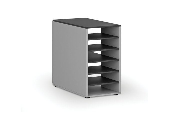 pristavna policova skrinka k pracovnimu stolu primo gray prava seda grafit 86949