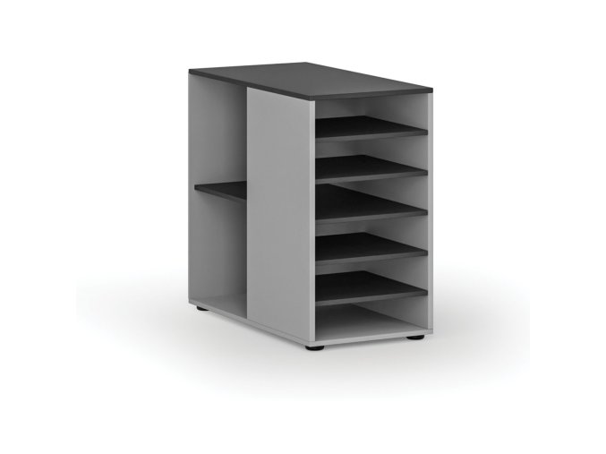 pristavna policova skrinka k pracovnimu stolu primo gray leva seda grafit 86818