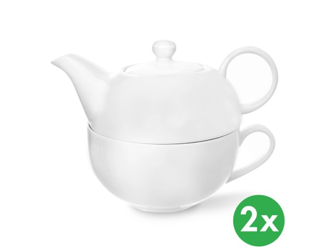 Čajová souprava MONA, 2 díly, porcelán, 2 ks
