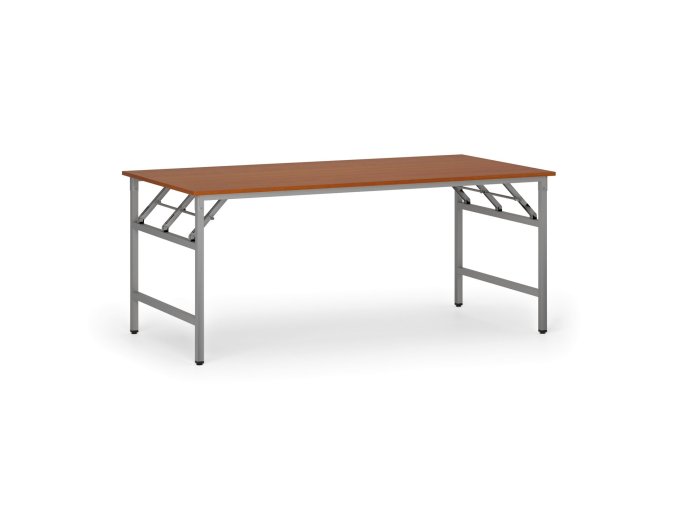 Konferenční stůl FAST READY, 180x90 cm, šedostříbrná podnož, třešeň