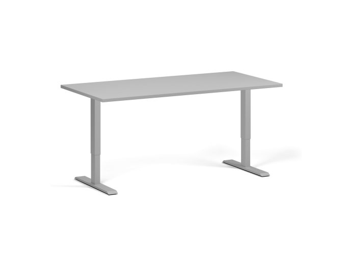 Výškově nastavitelný stůl, 160x80 cm, 1 motor, šedá podnožm, šedá
