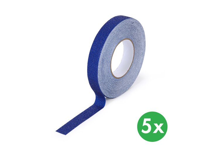 protiskluzova paska jemne zrno 25 mm x 18 3 m baleni 5 ks modra 116699